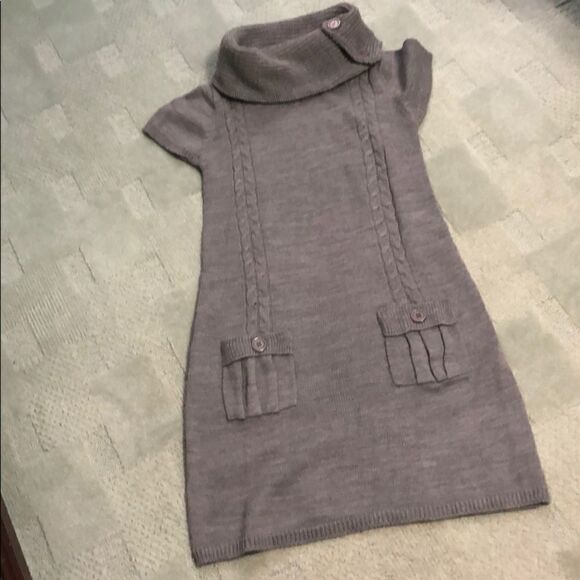 Knit Turtleneck Mini Dress  - Picture 1 of 10